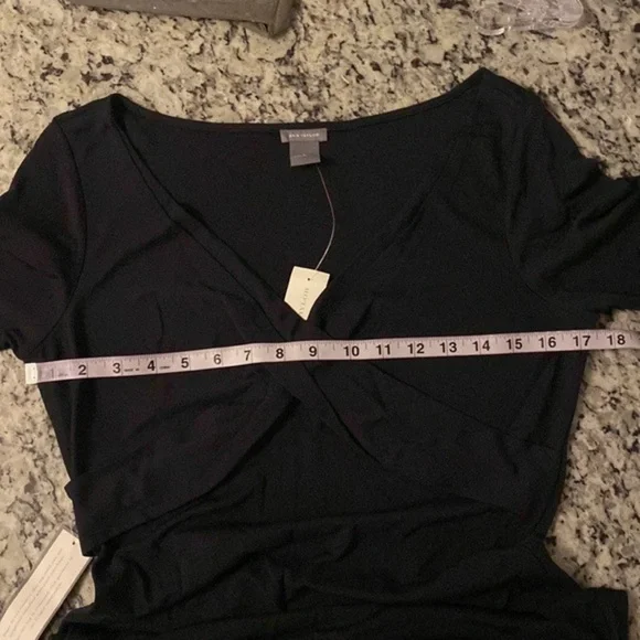 NWT Ann Taylor black cross front midi dress C.C25 - Picture 7 of 7